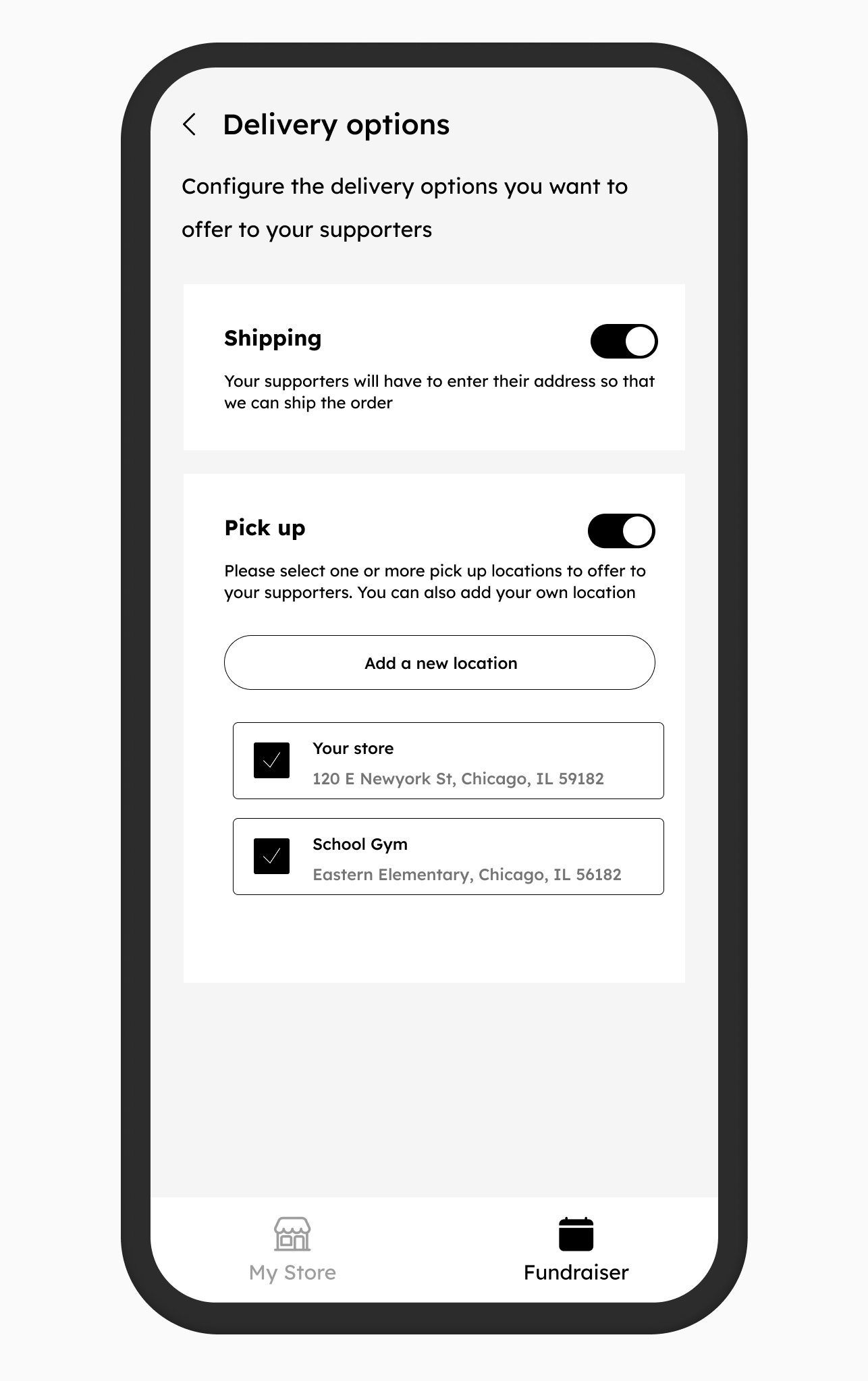 Self-serve pickup management